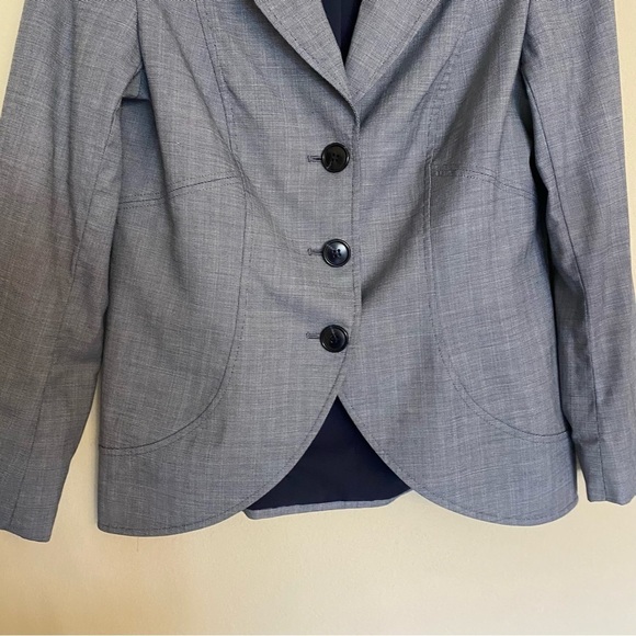 LAFAYETTE 148 NY Virgin Wool Blend Blazer Jacket Blue Size 8 - Picture 7 of 12